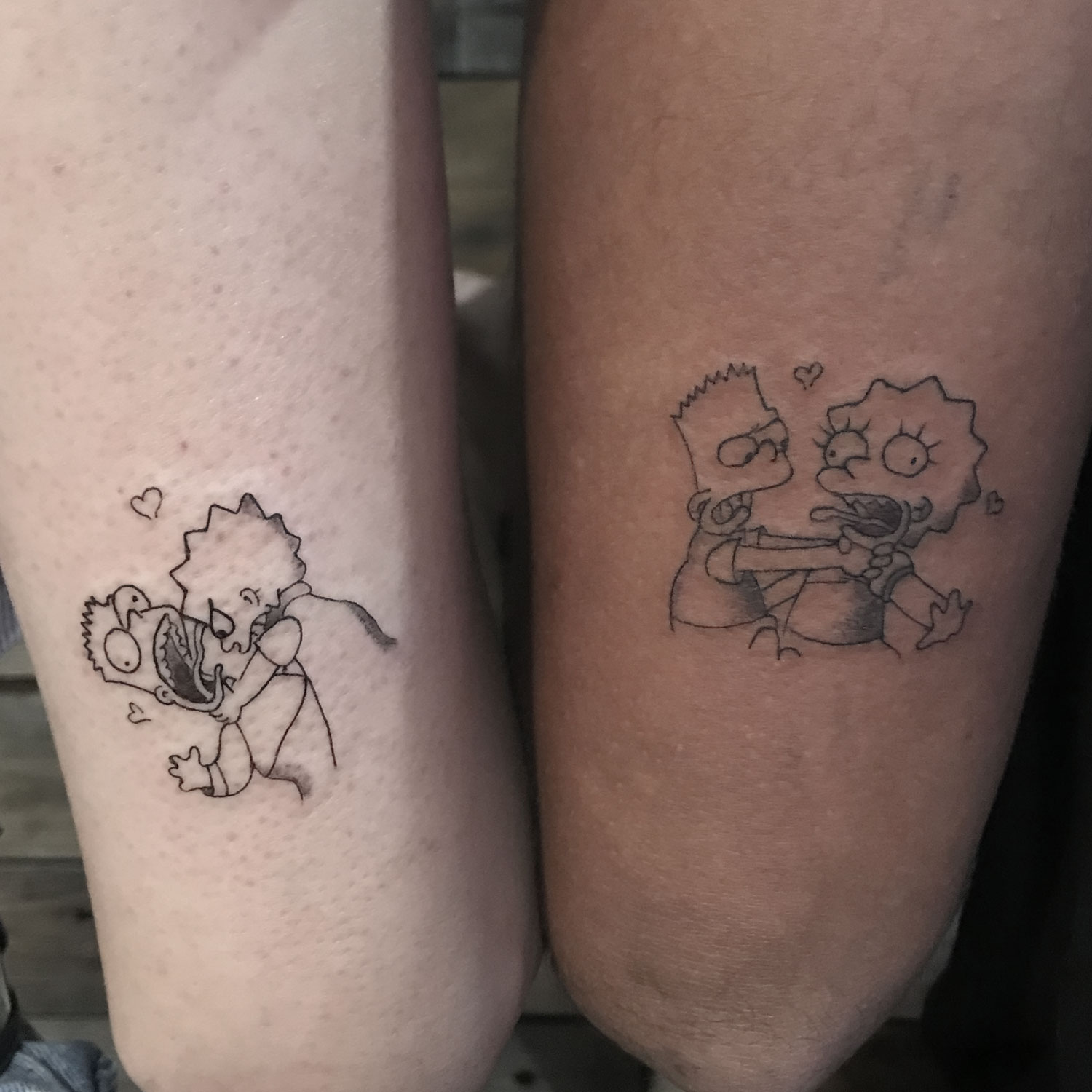tatuaje blanco y negro Simpson