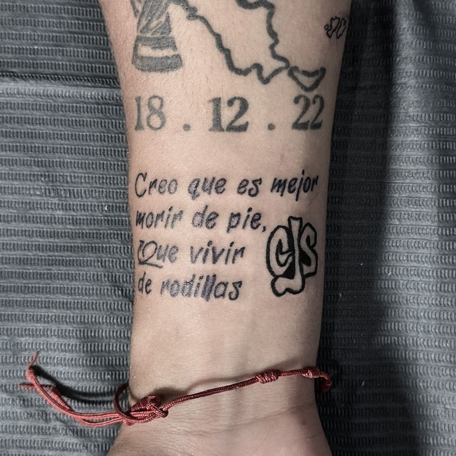 Tatuaje de la letra de una canción